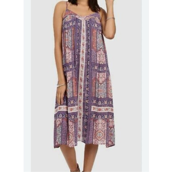 Lucky brand Bohemian Purple and Pink tapestry prints Dress size 2X - Picture 1 of 9